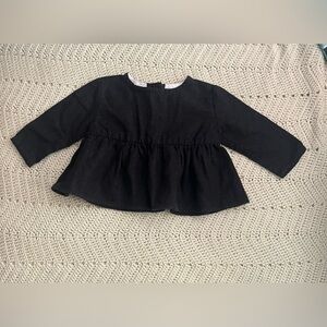 Paade Mode Classic Black Kids Long Sleeve Blouse